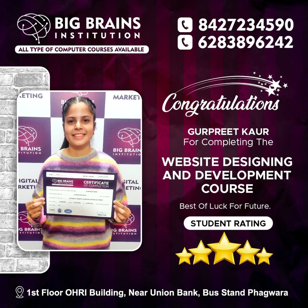 Best Website Desiging Courses in Phagwara